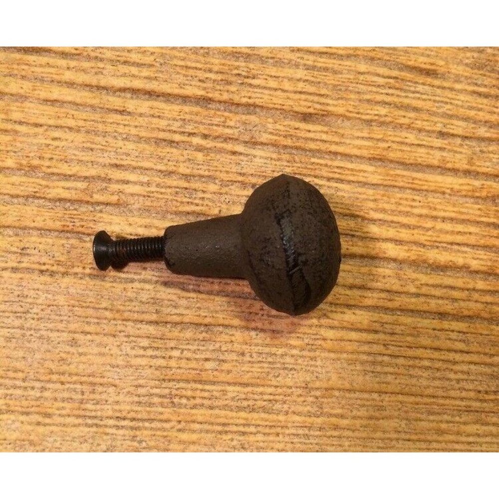 One (1) Cast Iron Round Knobs Antique Style 1 1/4" wide Cabinet Knob 0184-3758